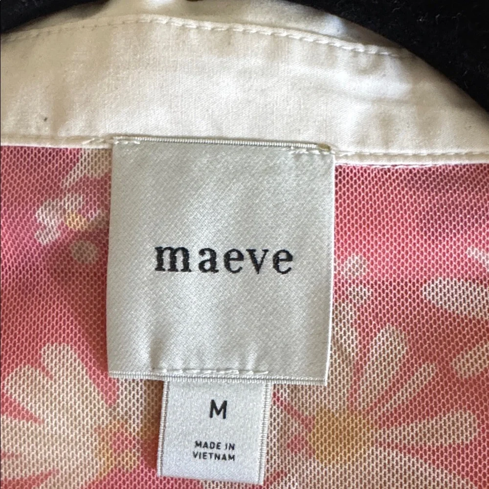 Anthropologie Maeve Short-Sleeve Smocked Polo Top